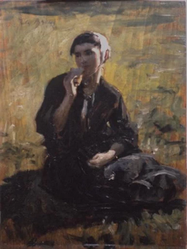 Donna seduta in un prato - Evreux Museum, Evreux